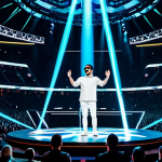 **

"A breathtaking holographic concert featuring a futuristic electronic music DJ. The venue is a massive, modern arena in Moscow, filled with cheering fans. The DJ's hologram is incredibly detailed and energetic, with vibrant light effects and geometric shapes surrounding them.  The overall atmosphere is electrifying and futuristic. Safe for work, appropriate content, fully clothed performer in a stylish, modern outfit, professional concert photography, perfect anatomy, natural proportions, high quality."

**